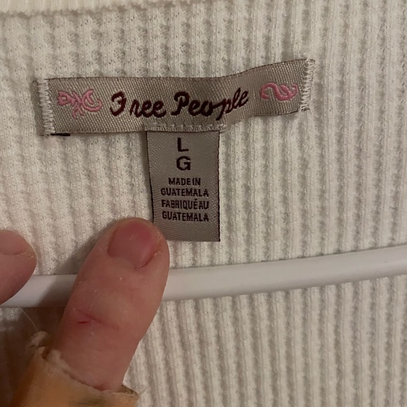 Free People Ribbed Cream Top - Picture 2 of 6